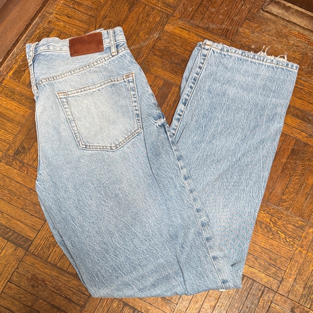 Zara Vintage Loose Long Light Blue Denim Jeans